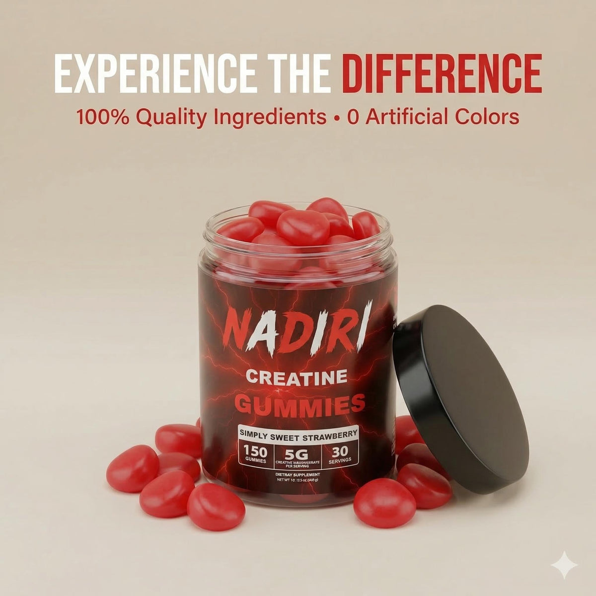 NADIRI Creatine Gummies — 5g creatine monohydrate per serving