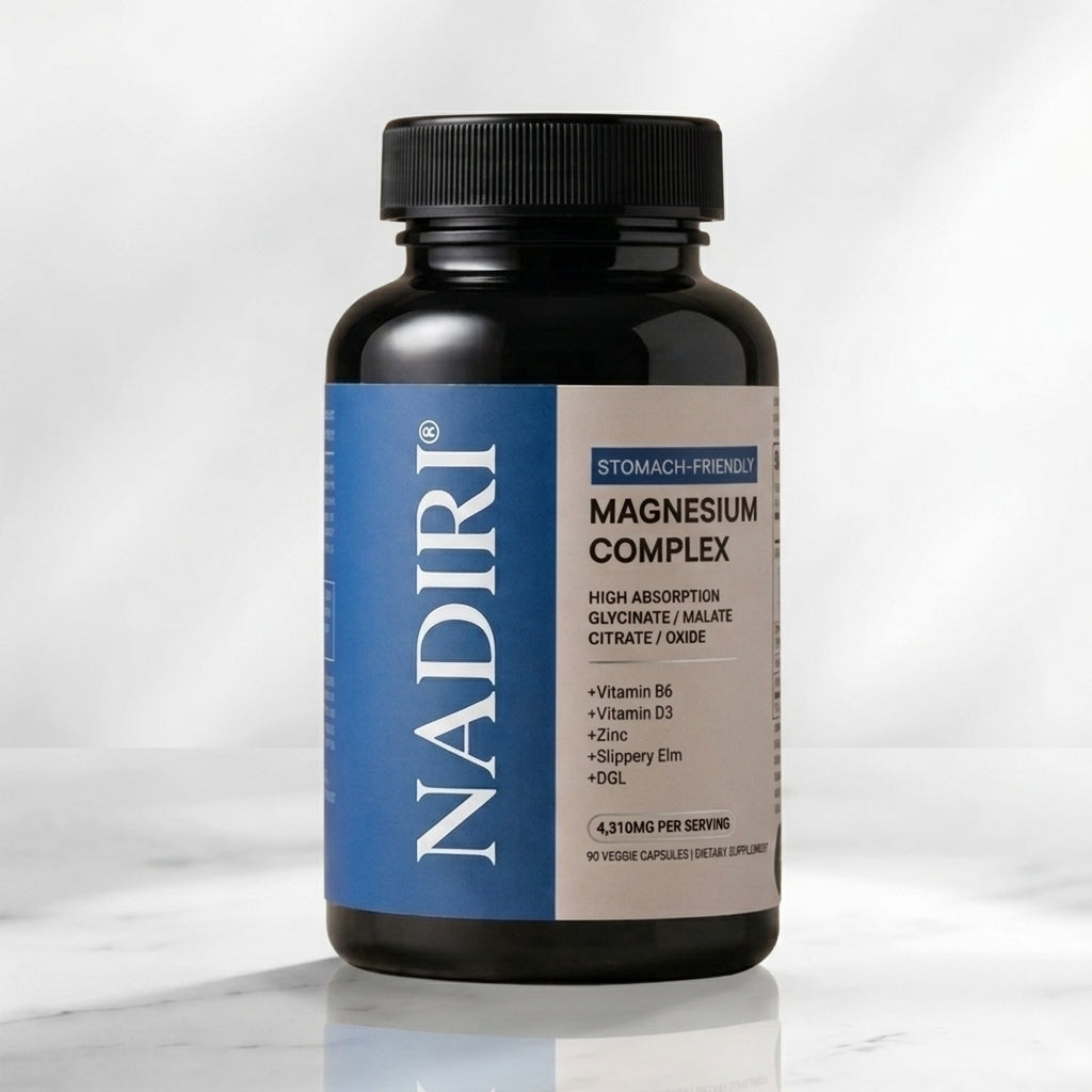 Two bottles of NADIRI Magnesium Complex, a two-month supply