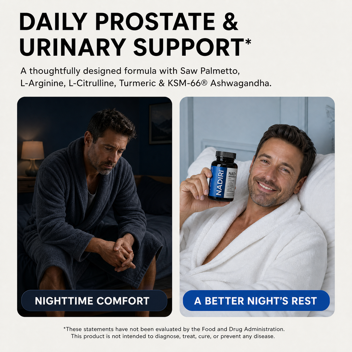NADIRI NAD+ Complex bottle shown as part of a daily routine